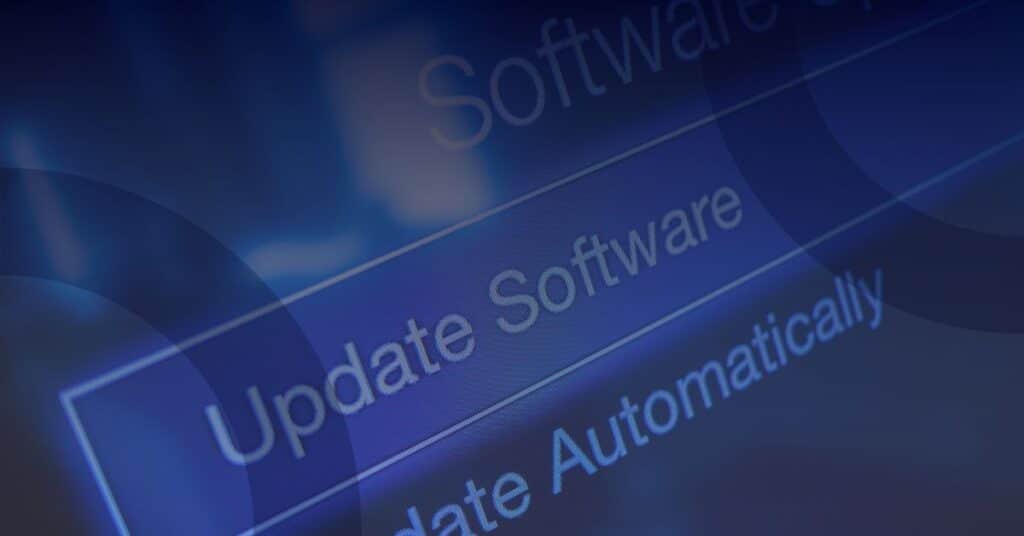 Update software interface highlighting the importance of software updates in cybersecurity, relevant to lessons learned from the CrowdStrike outage.